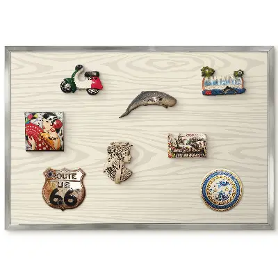 Panneau pour aimants souvenirs motif bois beige