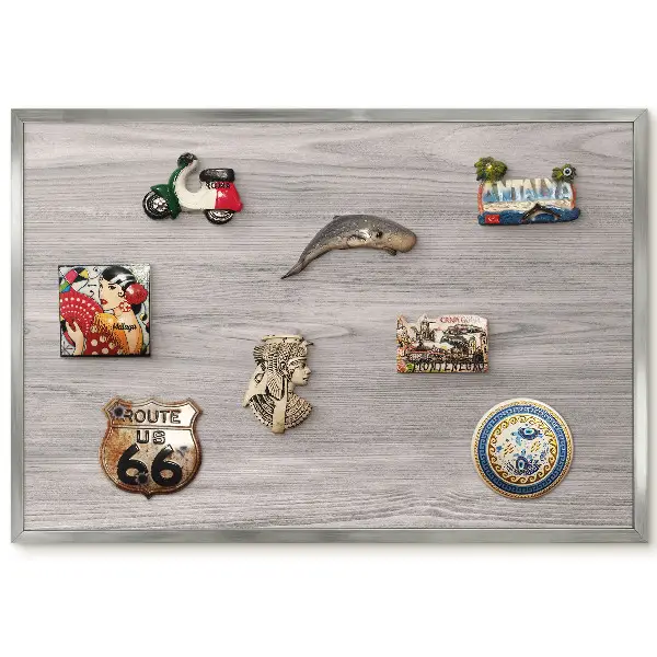 Panneau pour aimants souvenirs imitation bois gris élégant