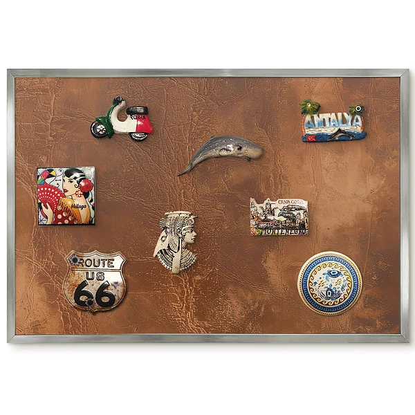 Panneau pour aimants souvenirs aux tons bruns chauds et texture organique