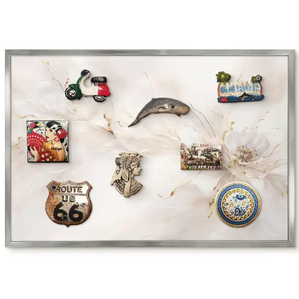 Tableau magnétique encadré motif floral élégant