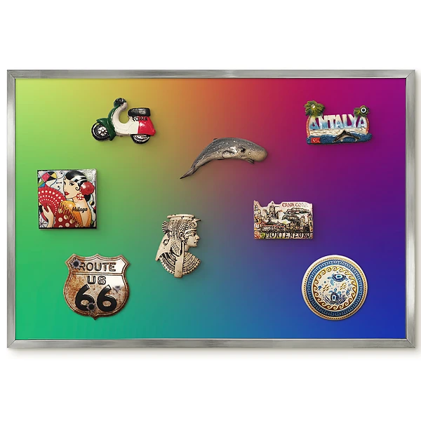 Panneau pour aimants souvenirs avec dégradé arc-en-ciel aux couleurs intenses