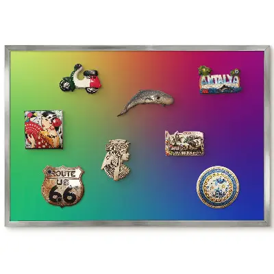 Panneau pour aimants souvenirs avec dégradé arc-en-ciel aux couleurs intenses
