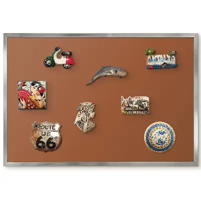Tableau magnétique encadré motif brun uni chaud