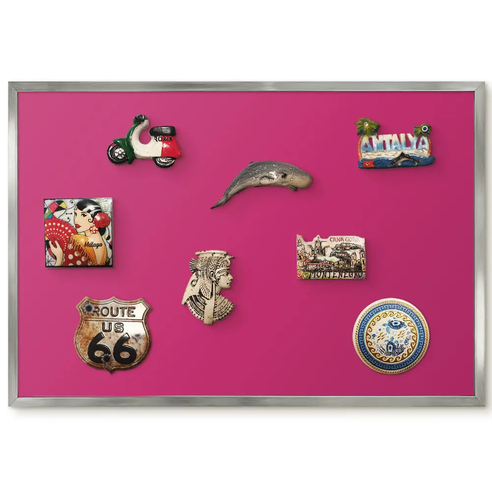 Tableau magnétique encadré design minimaliste fuchsia profond