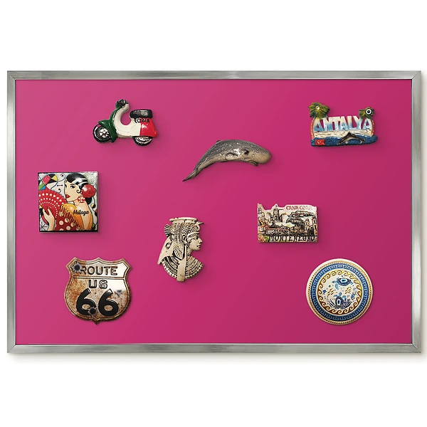 Tableau magnétique encadré design minimaliste fuchsia profond