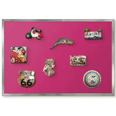 Tableau magnétique encadré design minimaliste fuchsia profond
