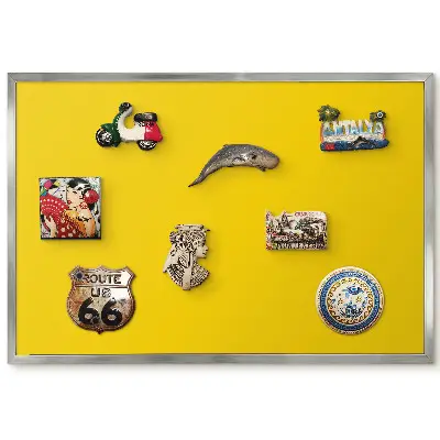 Panneau pour aimants souvenirs jaune