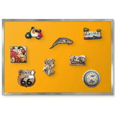 Panneau magnétique jaune vif pour souvenirs