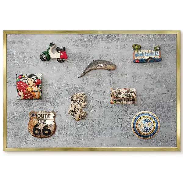 Panneau pour aimants souvenirs avec texture grise à motif délicat