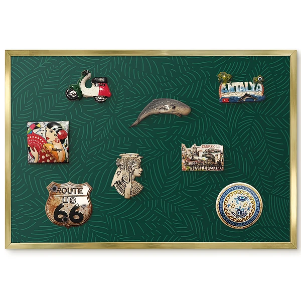 Panneau pour aimants souvenirs motif feuilles vertes design moderne