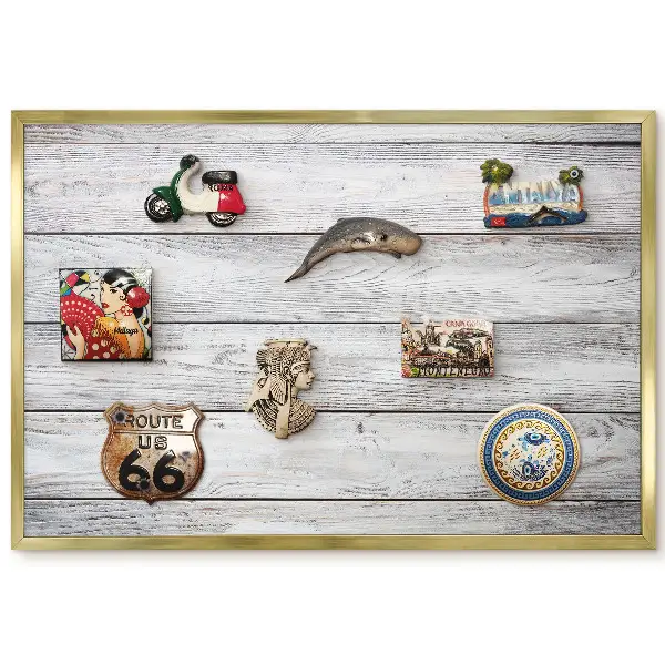Panneau pour aimants souvenirs motif planches en bois au grain délicat