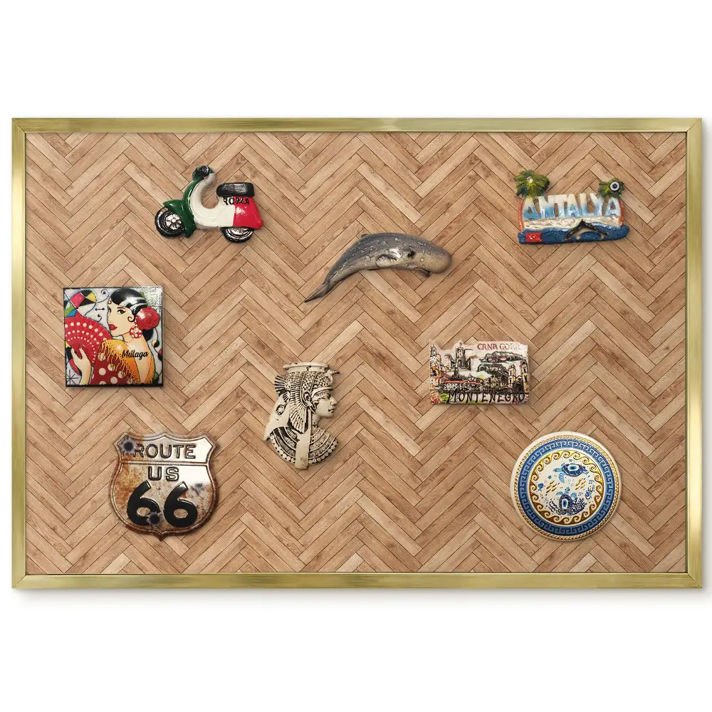 Panneau pour aimants souvenirs motif chevrons en bois