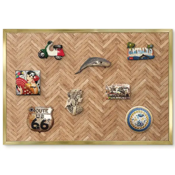Panneau pour aimants souvenirs motif chevrons en bois