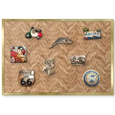 Panneau pour aimants souvenirs motif chevrons en bois