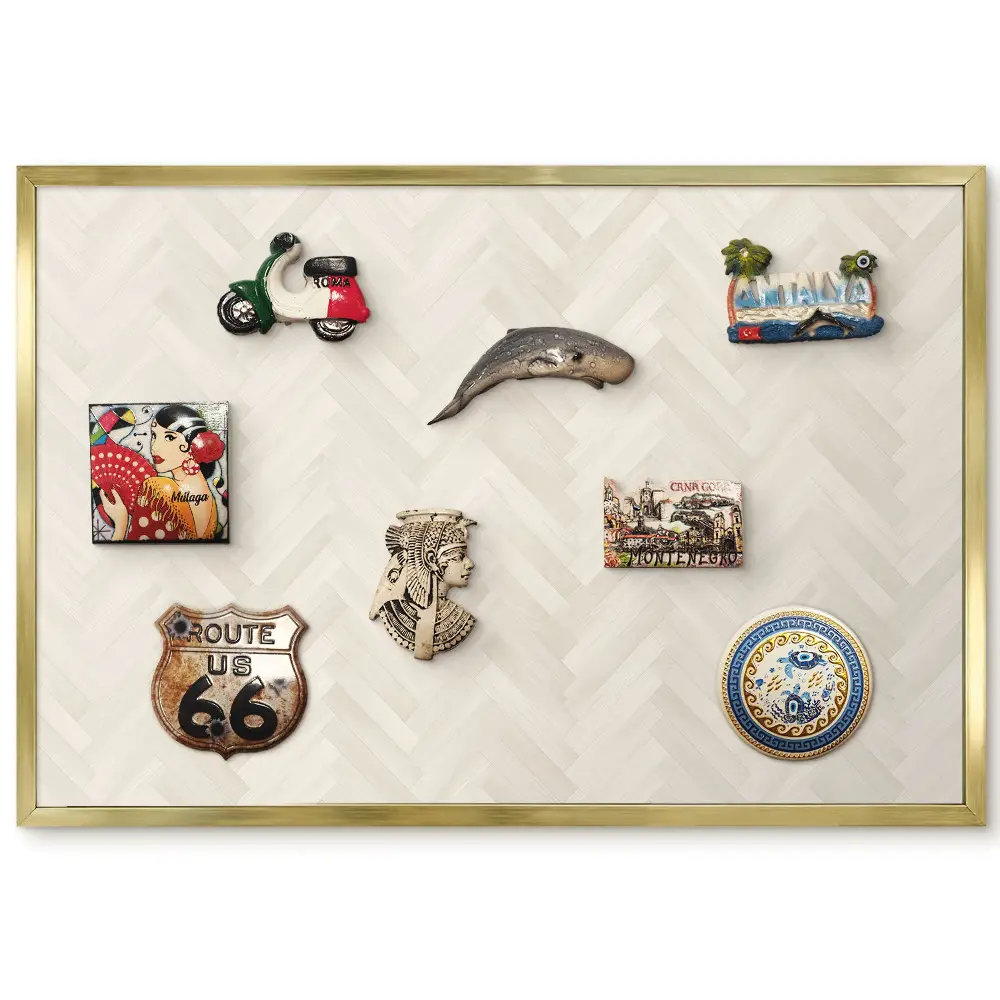 Panneau pour aimants souvenirs avec motif à chevrons dans des tons clairs