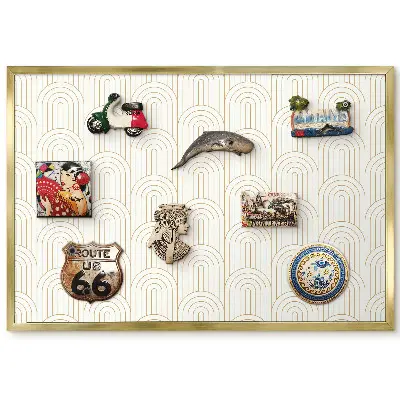 Panneau décoratif pour aimants souvenirs avec motif d'arche élégant