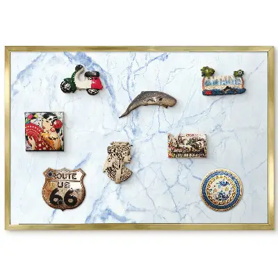 Panneau pour aimants souvenirs motif marbré élégant avec une touche de bleu