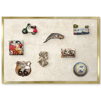 Panneau pour aimants souvenirs à la texture crémeuse et aux motifs subtils