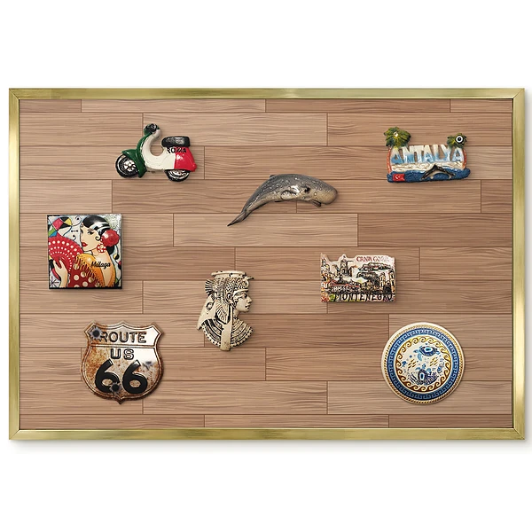 Panneau décoratif en bois pour aimants souvenirs au design élégant