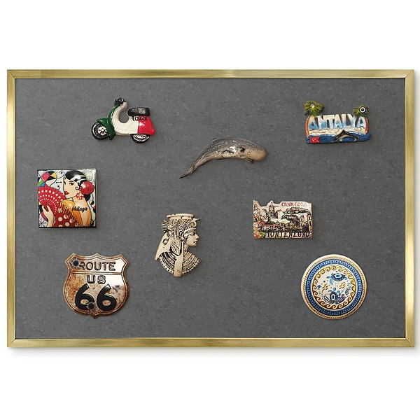 Panneau pour aimants souvenirs motif pierre grise mate