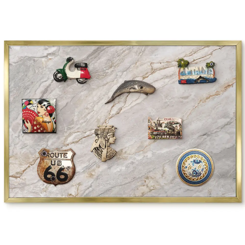 Panneau pour aimants souvenirs motif veines de pierre et nuances de gris