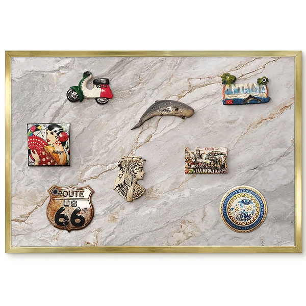 Panneau pour aimants souvenirs motif veines de pierre et nuances de gris