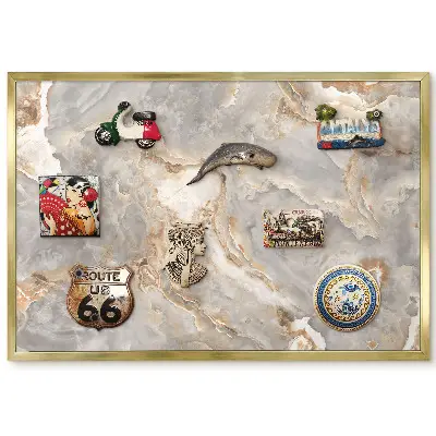 Panneau pour aimants souvenirs à motifs abstraits beiges et gris