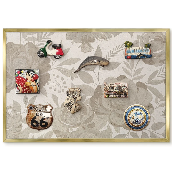 Panneau pour aimants souvenirs au motif élégant de fleurs et de feuilles