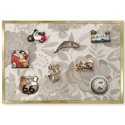 Panneau pour aimants souvenirs au motif élégant de fleurs et de feuilles