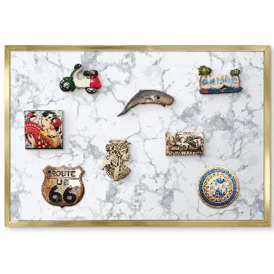 Panneau décoratif pour aimants souvenirs au motif de marbre délicat