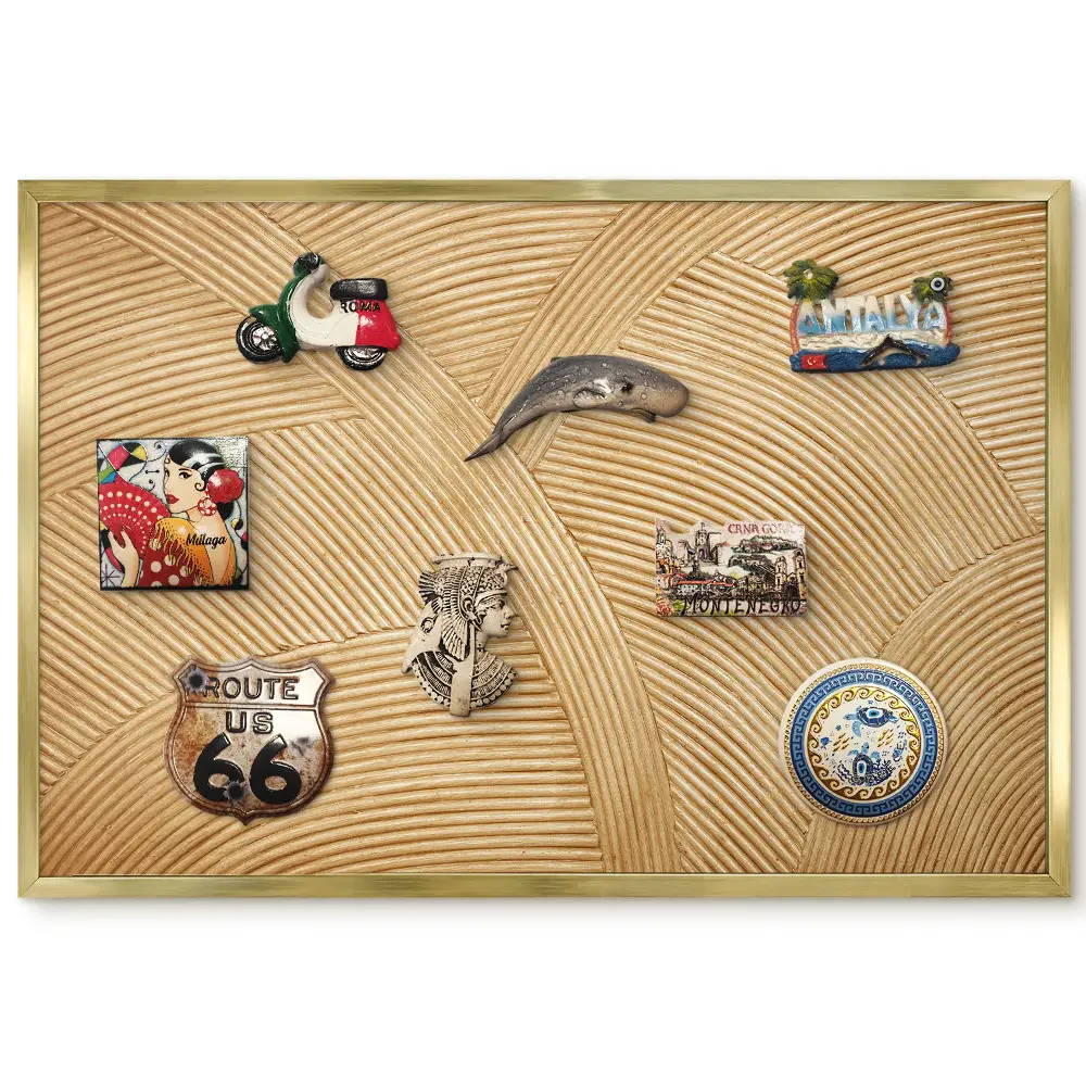 Panneau pour aimants souvenirs à motifs harmonieux et textures multidimensionnelles
