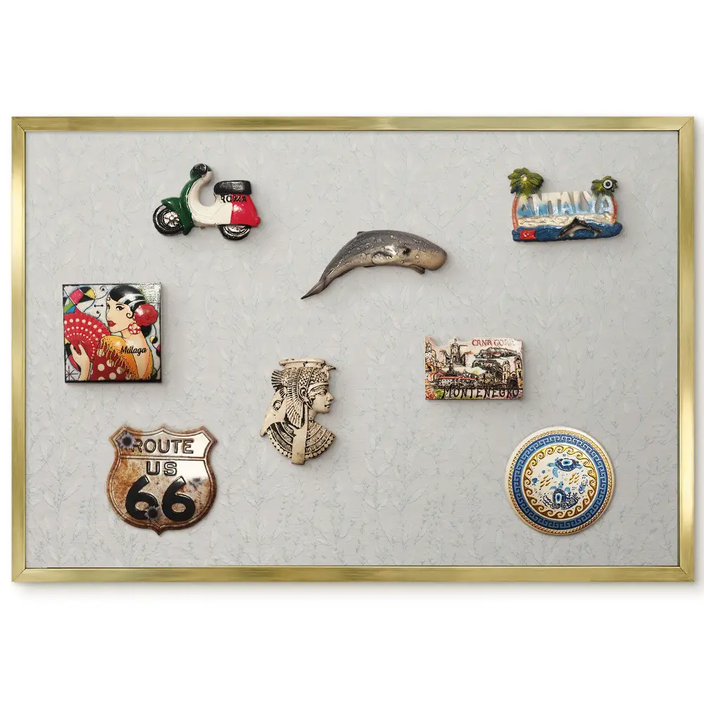Panneau pour aimants souvenirs avec motif végétal aux couleurs vives