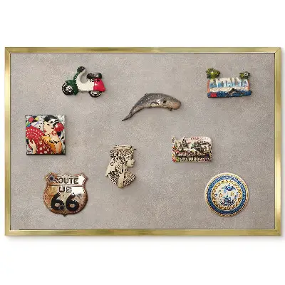 Panneau pour aimants souvenirs aux textures délicates et couleurs douces