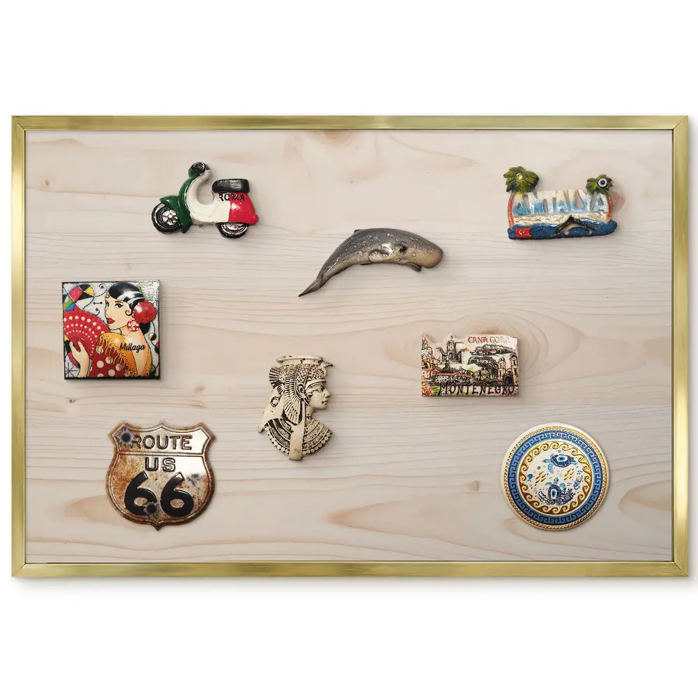 Panneau pour aimants souvenirs motif grain de bois clair