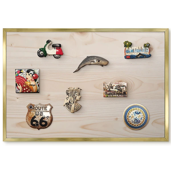 Panneau pour aimants souvenirs motif grain de bois clair
