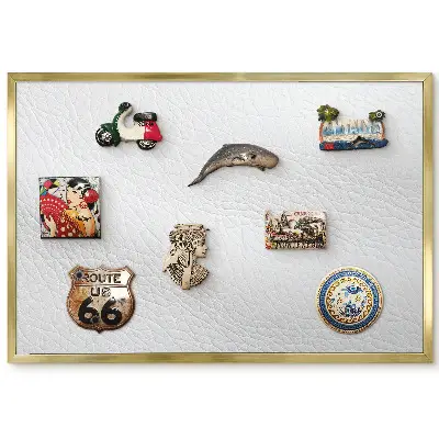 Panneau pour aimants souvenirs à texture blanche élégante avec motif délicat