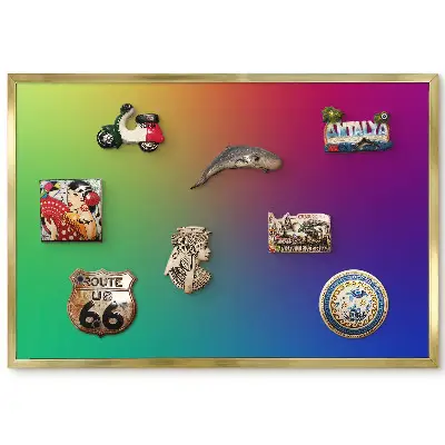 Tableau magnétique encadré dégradé arc-en-ciel aux couleurs intenses