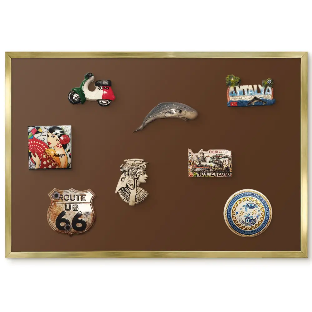 Panneau pour aimants souvenirs à texture lisse brun chaud