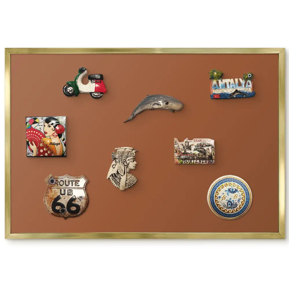 Panneau pour aimants souvenirs motif brun chaud uni
