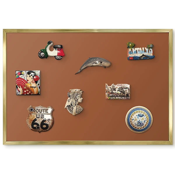 Panneau pour aimants souvenirs motif brun chaud uni