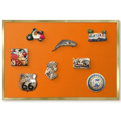 Tableau magnétique orange uni avec cadre