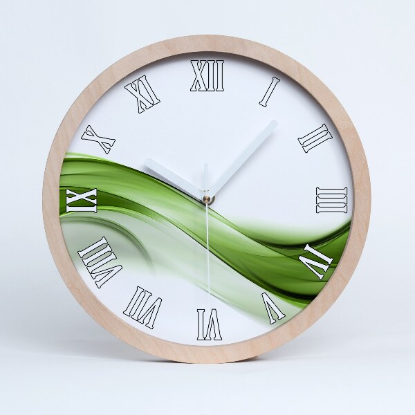 Horloge en bois Vague verte