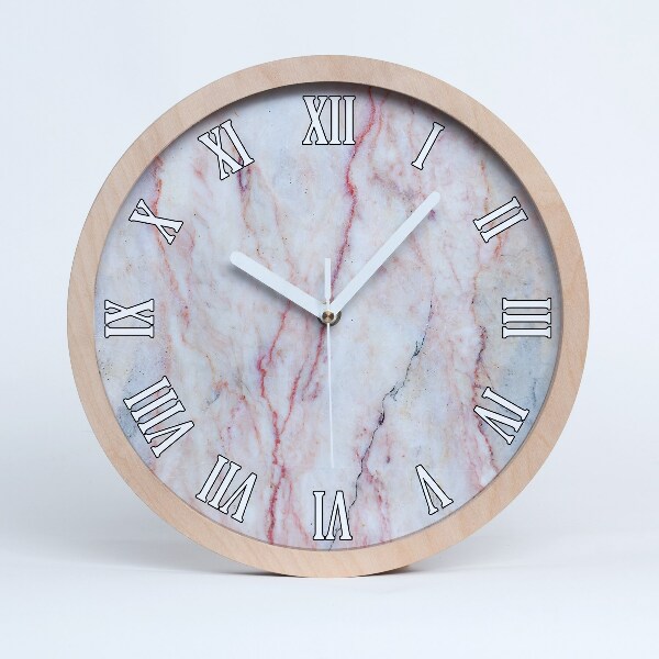 Horloge murale bois design Marbre