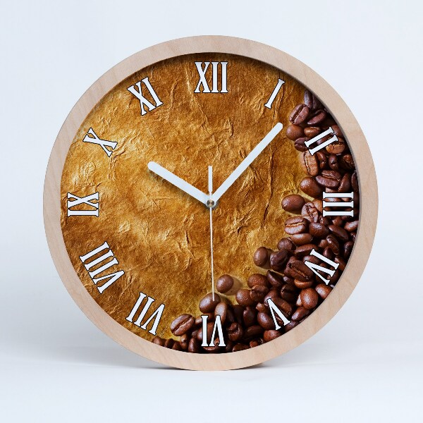 Horloge en bois murale Grains de café