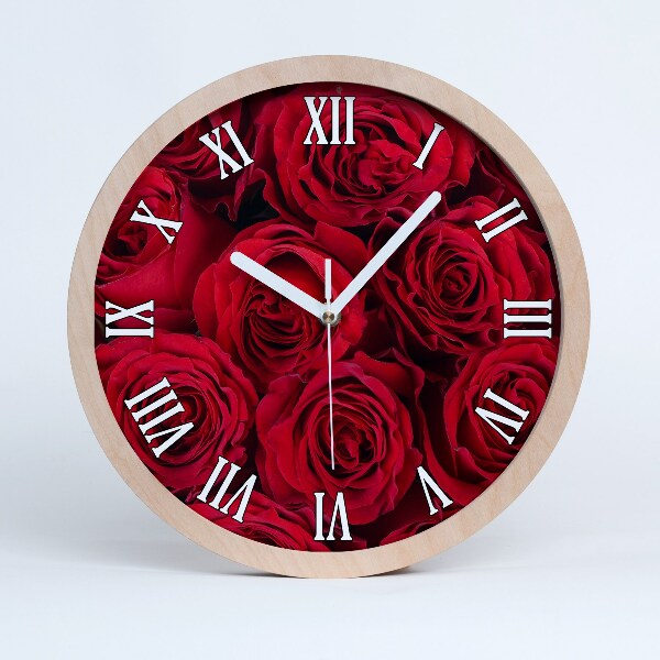 Horloge ronde en bois Roses