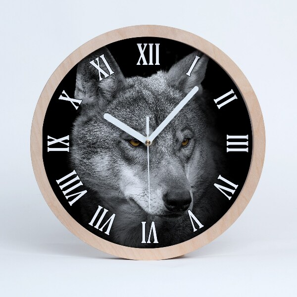 Horloge bois Loup