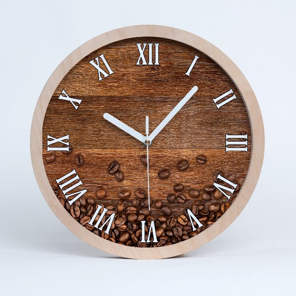 Horloge bois originale Grains de café