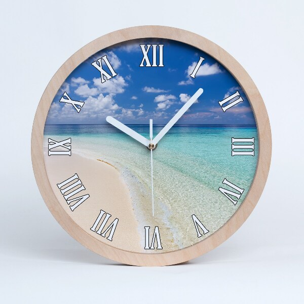 Horloge en bois Plage aux Maldives