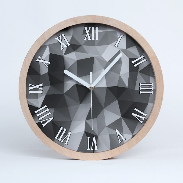 Horloge murale décorative bois Triangles abstraits