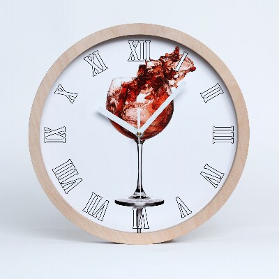 Horloge bois Verre à vin